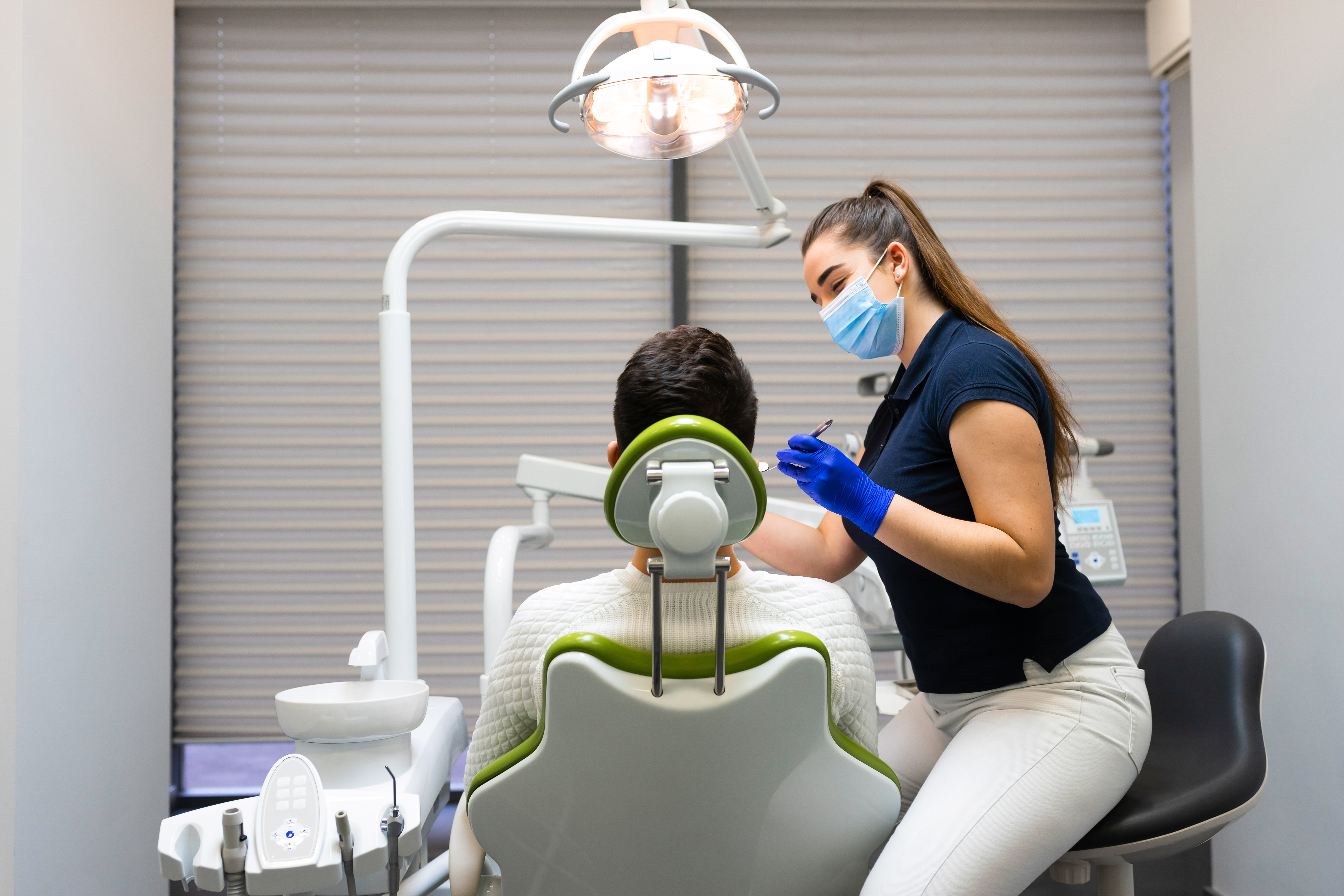 Man at dental check-up. Patient at the dentist’s appointment